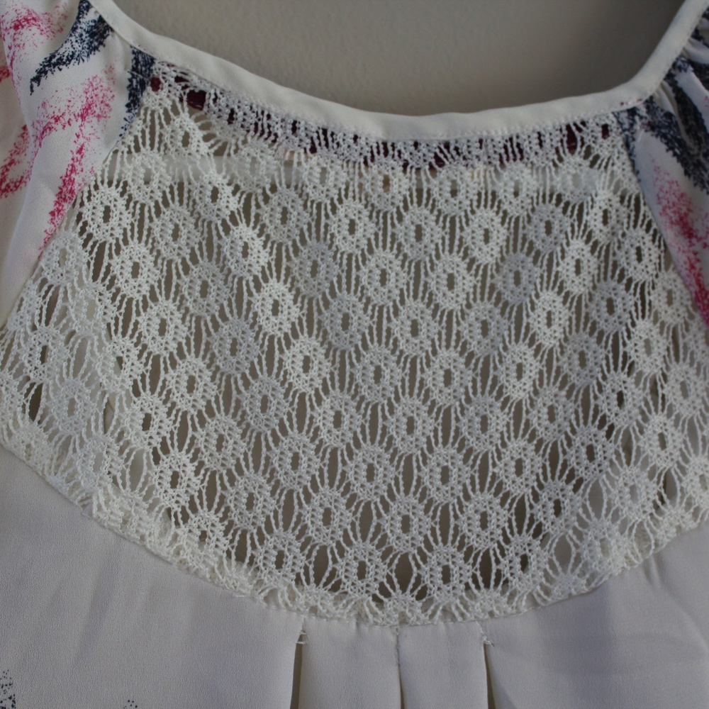 Pink and White Blouse